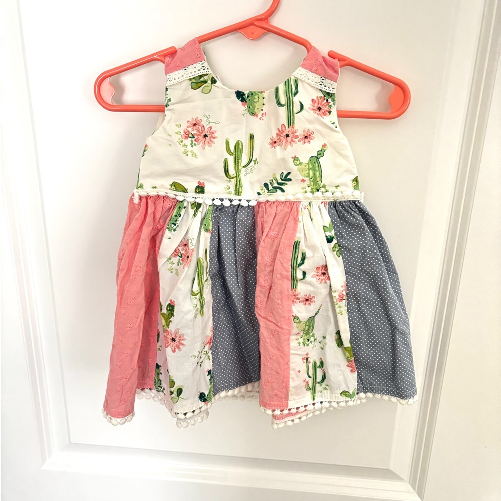 Cactus and Floral baby dress. Blueberi Boulevard- size 3-6 months baby clothes